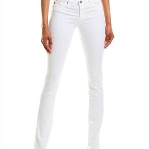 AG white straight leg jeans